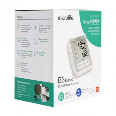 Microlife BP B3 Basic Blood Pressure Monitor – Best Automatic BP Machine with SmartMAM Technology
