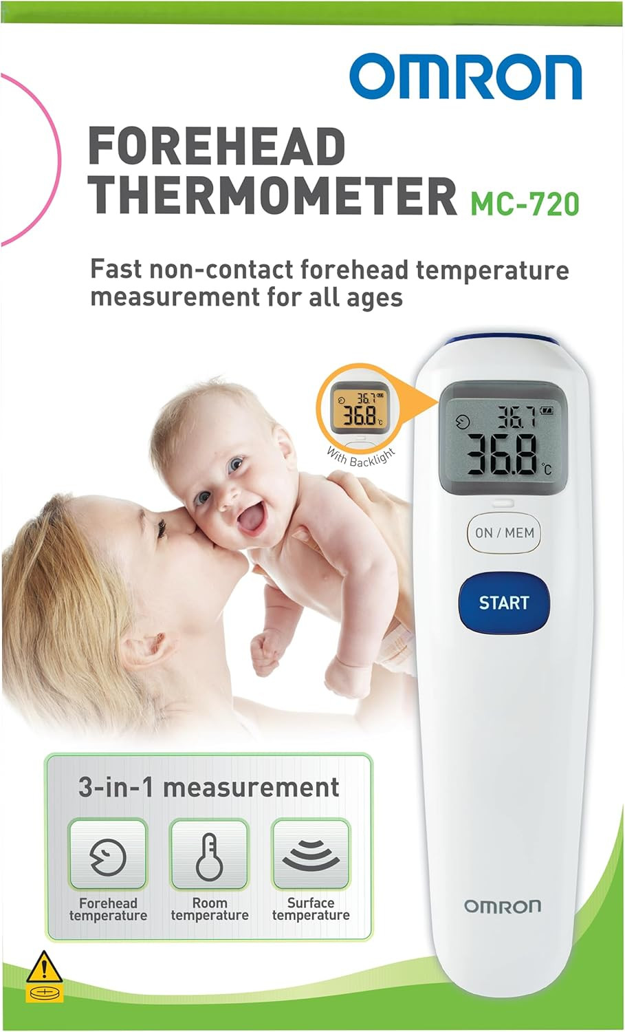 Omron MC 720 Non-Contact Forehead Thermometer – Infrared Digital Thermometer for Instant Fever Detection